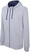 MEN'S CONTRAST Kapucnis felső FULL ZIP SWEATSHIRT Oxford Grey/Navy